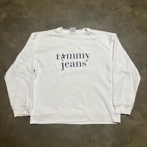 Vintage 90s Tommy Hilfiger Jeans White Graphic Sweatshirt